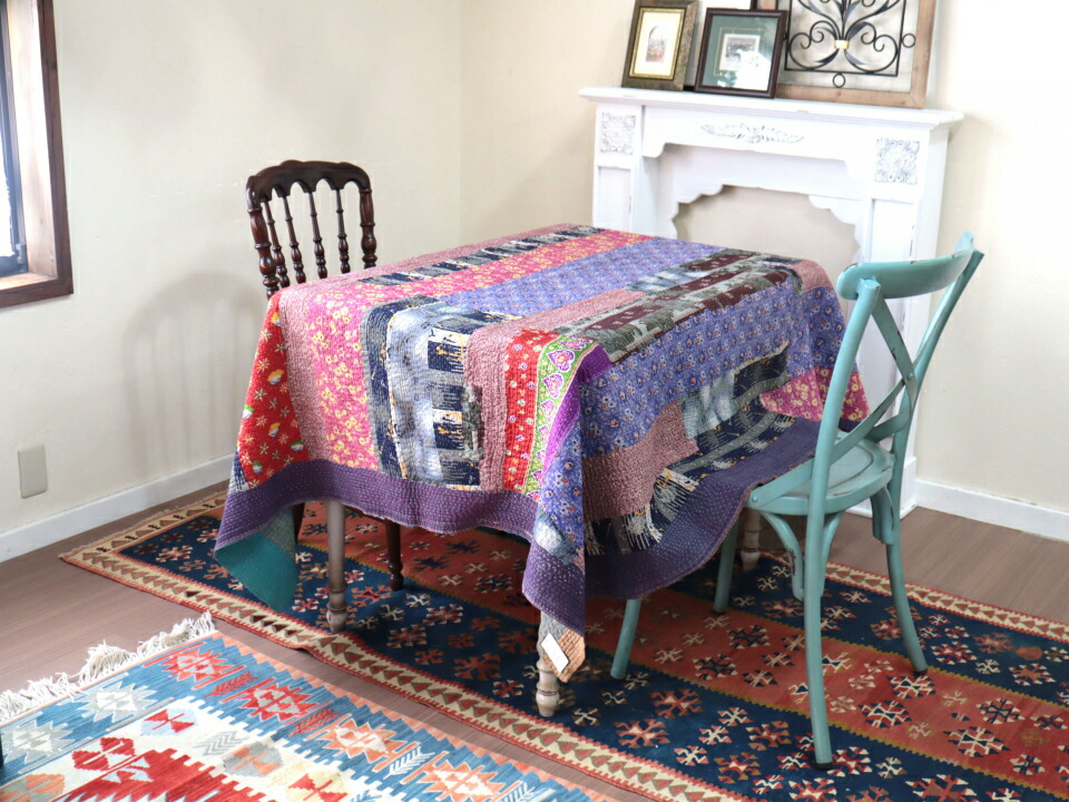 楽天市場】【10%OFFクーポン対象】カンタ刺繍 ラリーキルト インドの