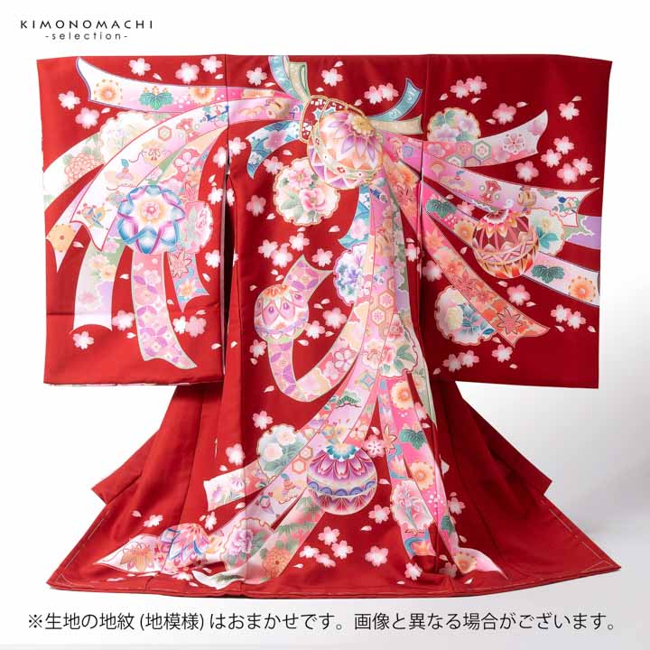 楽天市場】女の子のお宮参り産着 祝い着「レッド 鞠に束ね熨斗」日本製