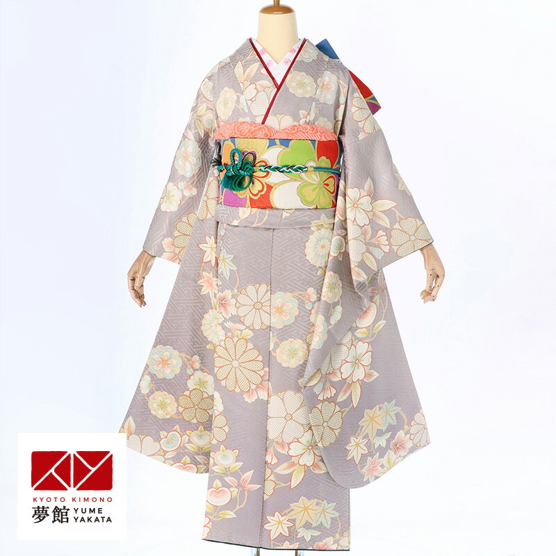 楽天市場】【成人式 振袖 レンタル】RS052 正絹 藤色 紗綾桜に菊フル
