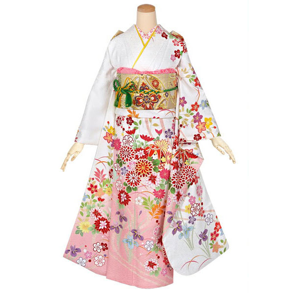 楽天市場】【成人式 振袖 レンタル】RS1761 正絹 白 四季花流水フル