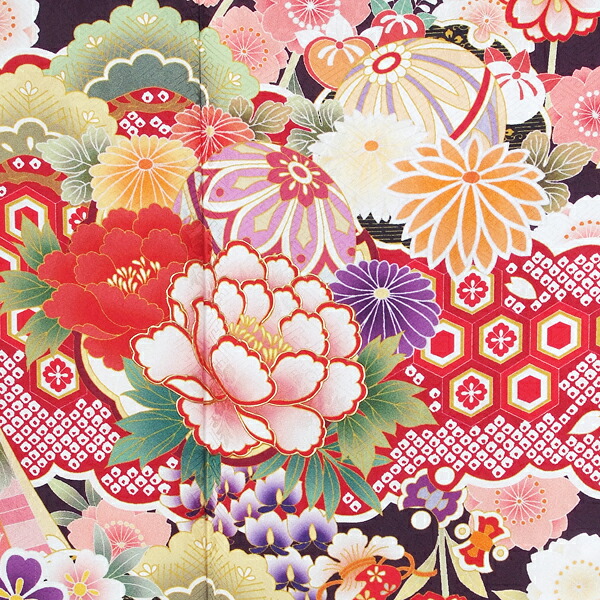 楽天市場】【成人式 振袖 レンタル】RS1381 正絹 茶 吉祥花紋に