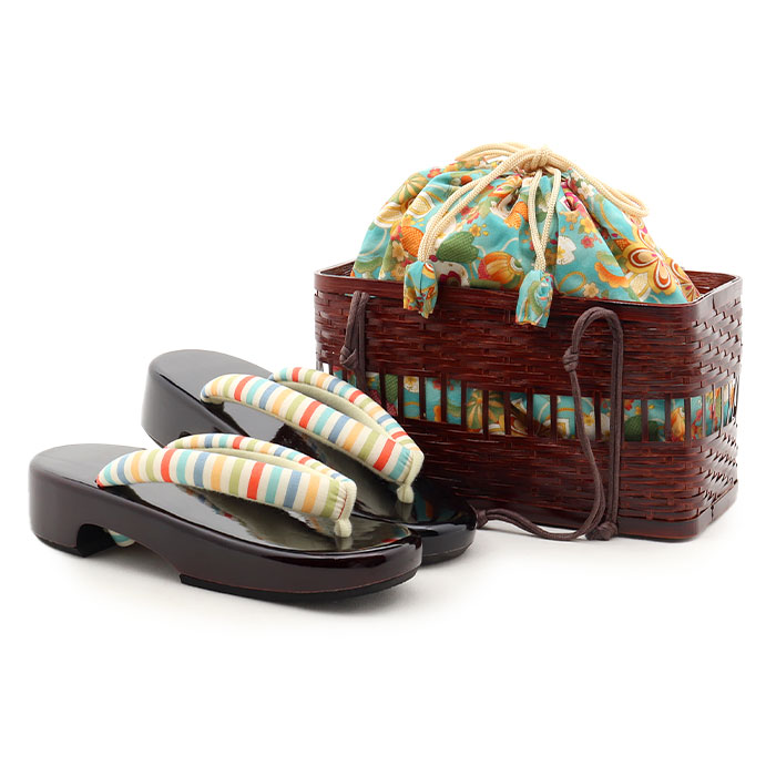 楽天市場】かご巾着と下駄 2点セット レディース 浴衣用 ゆかた用 籠