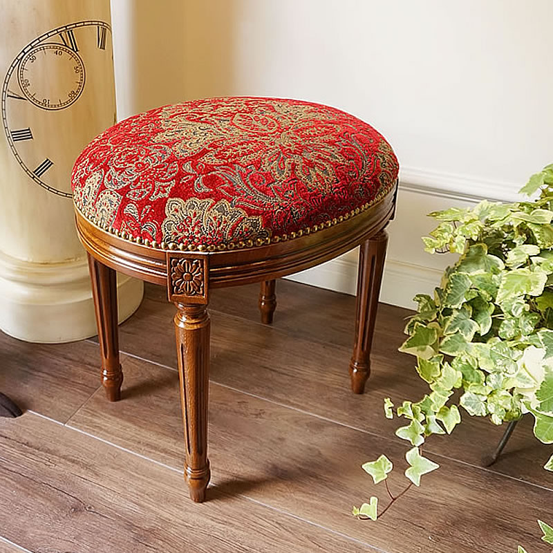 楽天市場】イタリア製 スツール アンティーク 金華山張り 赤 レッド