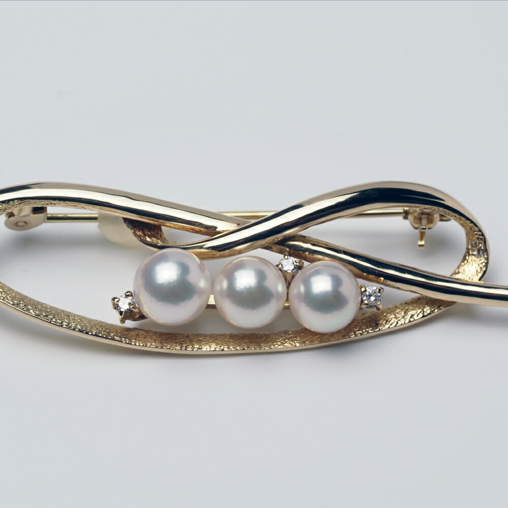 楽天市場】K18 アコヤ本真珠 ブローチ あこやパール 18金イエロー