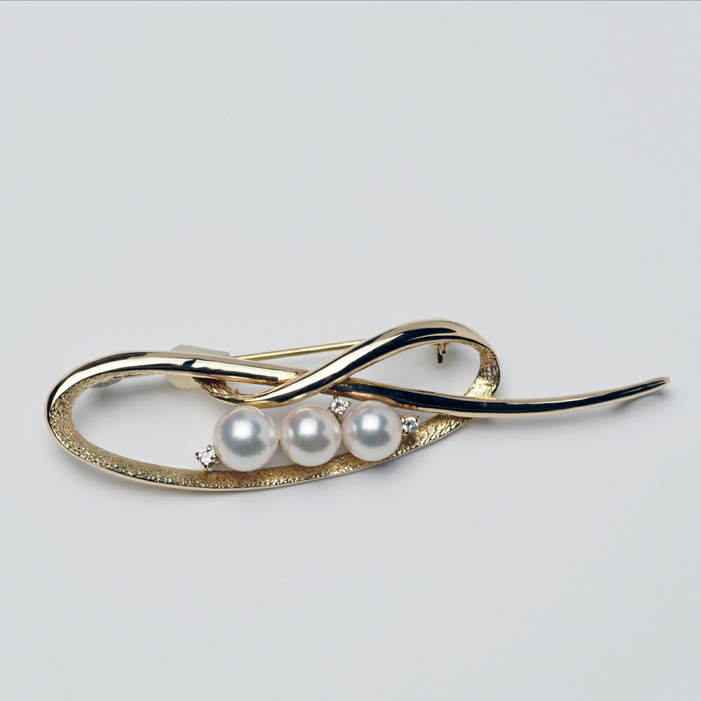 楽天市場】K18 アコヤ本真珠 ブローチ あこやパール 18金イエロー