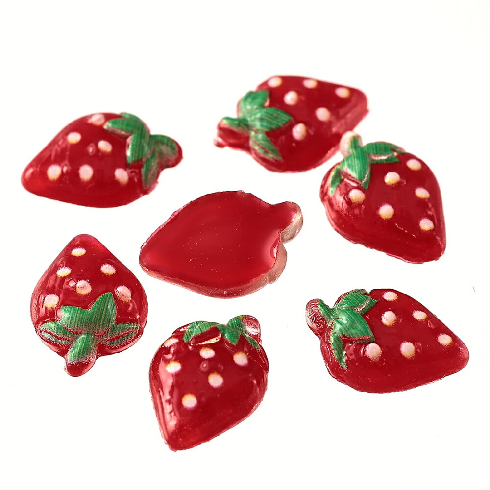 楽天市場】＼本日P5倍／【まとめ買いがお得】 デコパーツ いちご 11mm