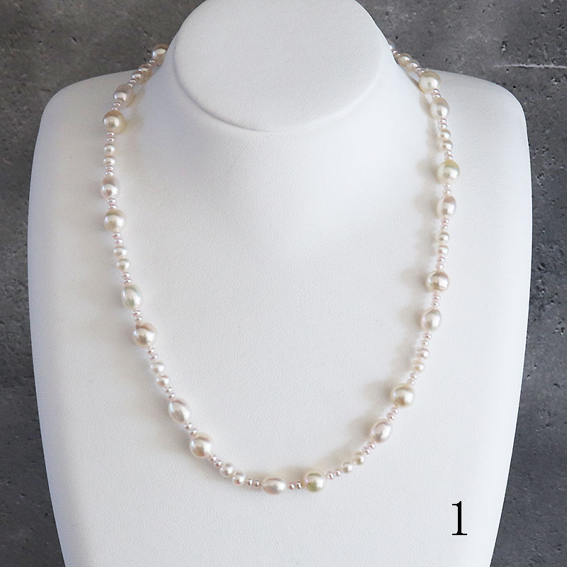 楽天市場】あこや真珠 淡水真珠 ネックレス ホワイト系 シルバー 43