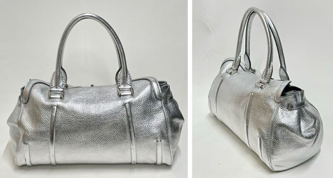 楽天市場】セリーヌ【CELINE】ロゴプレート レザーバッグシルバー