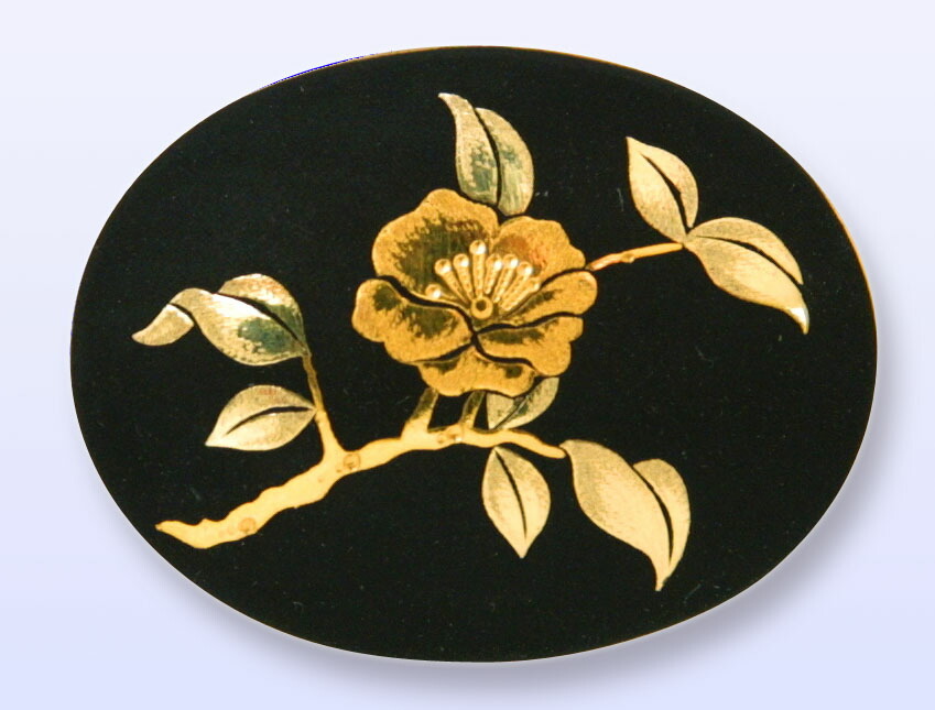 楽天市場】ブローチ 椿 花 B-03 丸 楕円 肥後象嵌 伝統工芸品 日本製