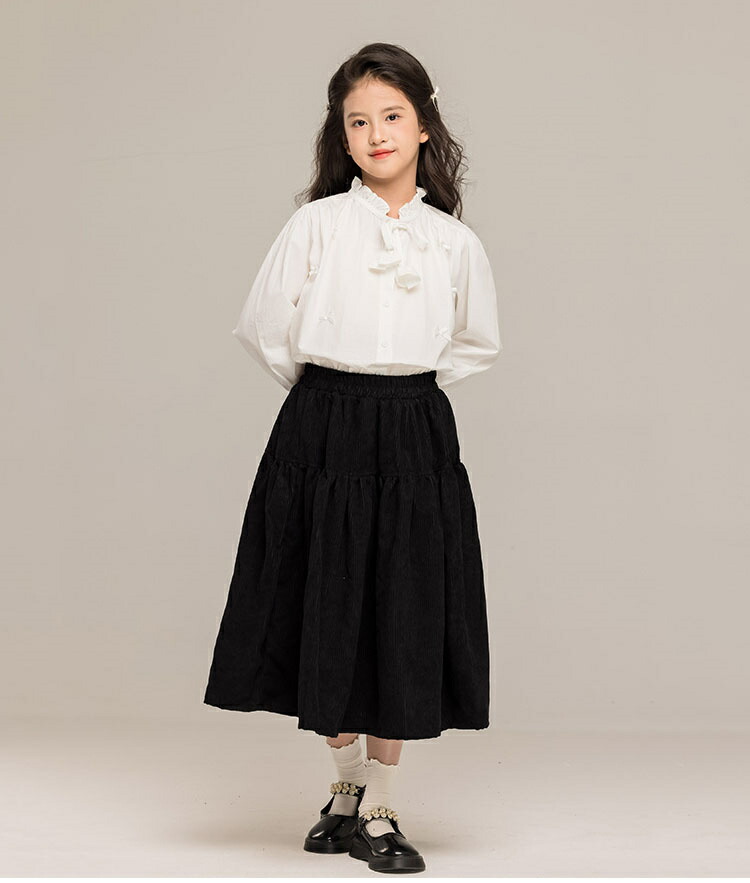 楽天市場】子供 フォーマル 女の子 白 シャツ 黒 スカート スーツに