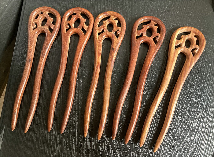 楽天市場】簪 かんざし 赤檀木製 2本軸 : komuonネットストア