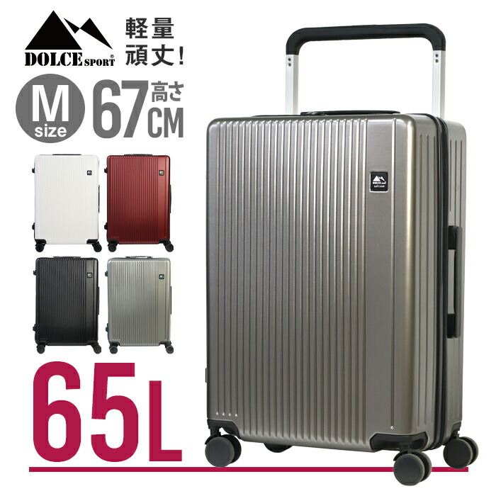 楽天市場】スーツケース Mサイズ 65L 大容量 4 〜 6泊 TSAロック付