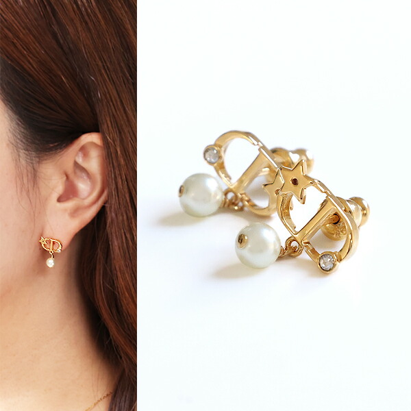 楽天市場】Dior ディオール ピアス Petit Cd Lucky Star Stud Earrings
