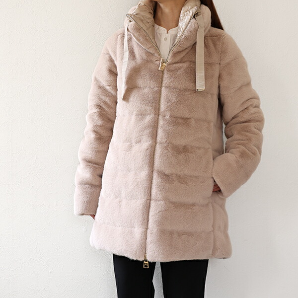 楽天市場】HERNO ヘルノ ダウンコート Eco Fur Down Coat PI002123D