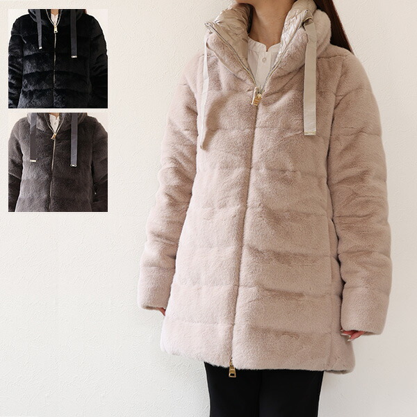 楽天市場】HERNO ヘルノ ダウンコート Eco Fur Down Coat PI002123D
