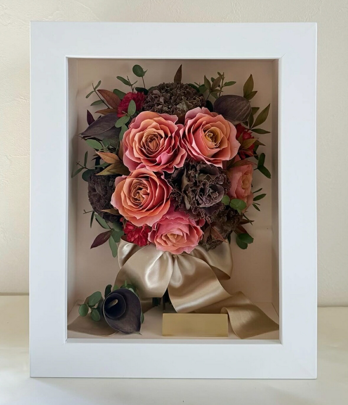 楽天市場】Sサイズホワイト3D立体額 ブーケ加工【商品配送料無料