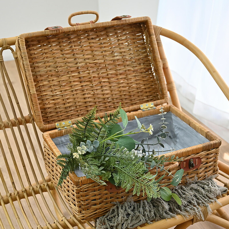 楽天市場】ラタン 籐家具 ラタンバスケット トランクバスケット