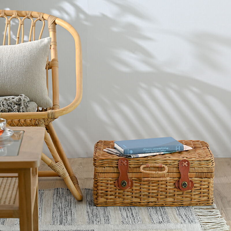 楽天市場】ラタン 籐家具 ラタンバスケット トランクバスケット