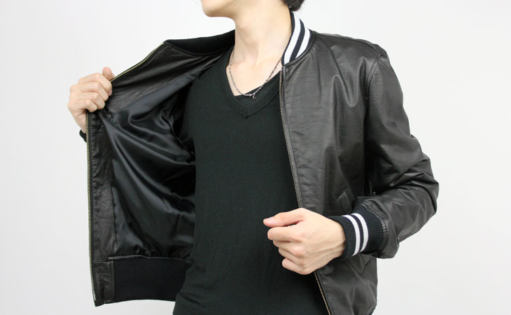 アトリエサブ スタジャン レザージャケット 牛皮 袖レザー 刺繍 黄色