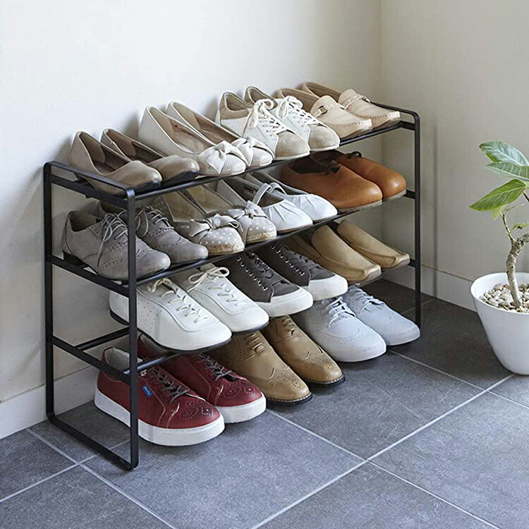 楽天市場】【送料無料】伸縮シューズラック フレーム3段【 シューズ