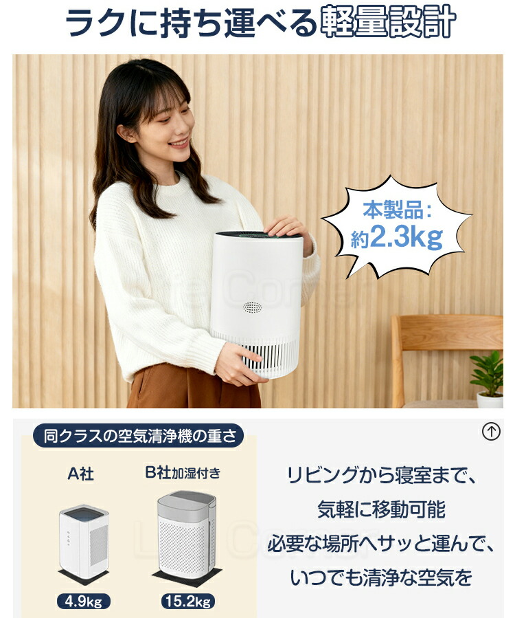 楽天市場】300円OFFクーポン☆今だけ スマート空気清浄機 小型 軽量