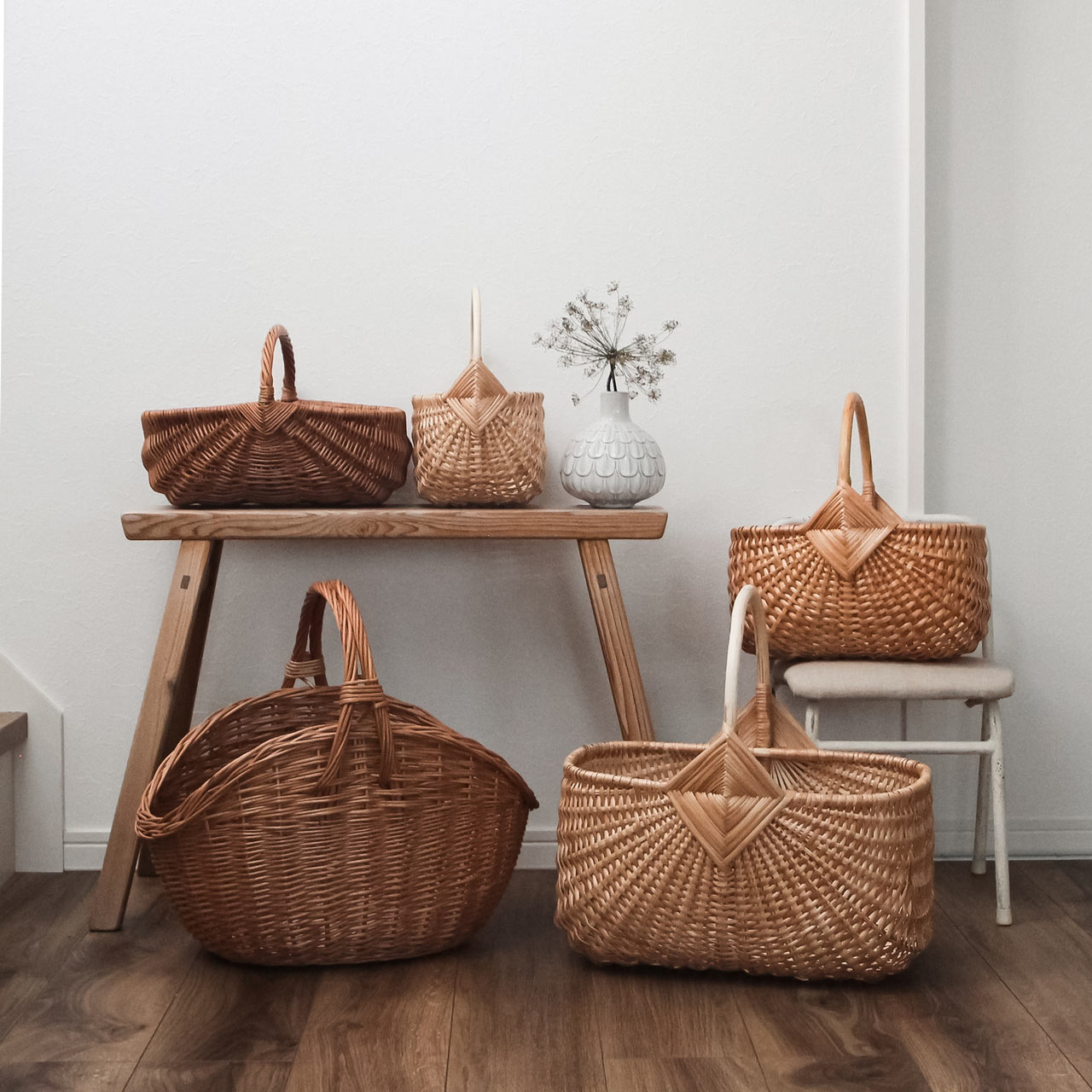 楽天市場】ラトビア PINUMU PASAULE マッシュルーム L バスケット 柳