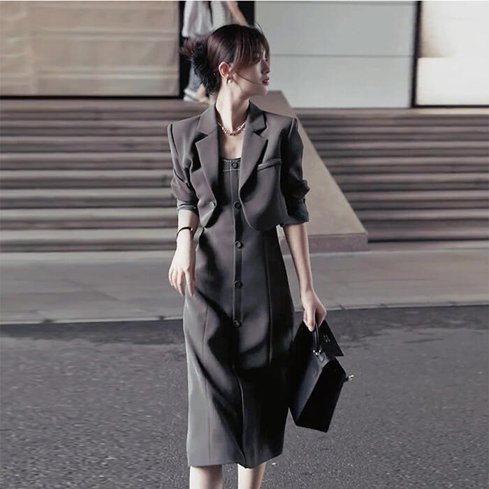 楽天市場】セットアップ アンサンブル ジャケット ワンピース ショート