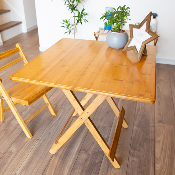 楽天市場】折りたたみテーブル 竹製 高さ58cm 正方形 テーブル （ 送料