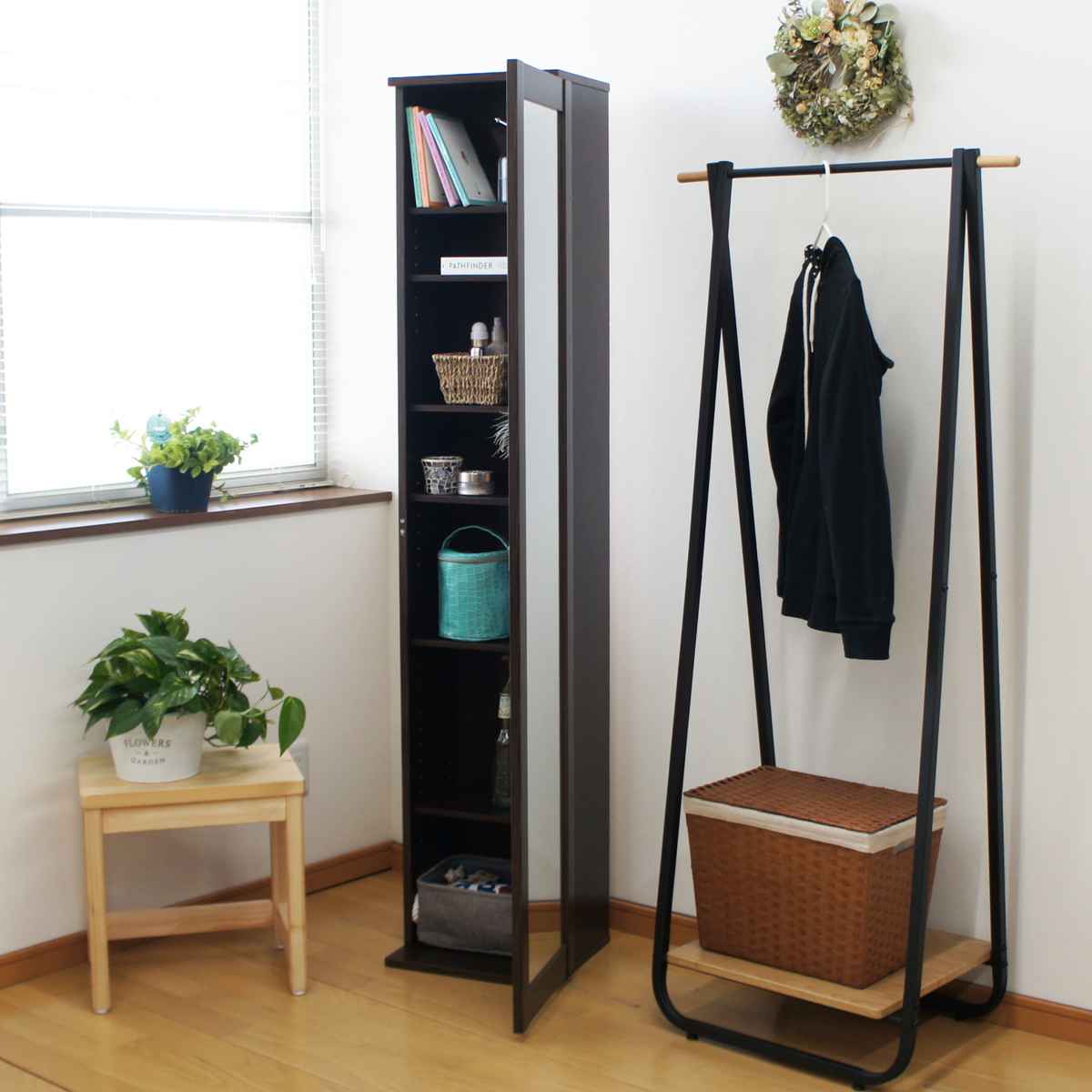 楽天市場】ボックスミラー ミラー付き収納棚 （ ミラー 鏡 収納棚 扉