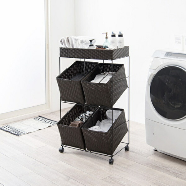 楽天市場】ランドリーラック 3段 ランドリーワゴン ランドリー