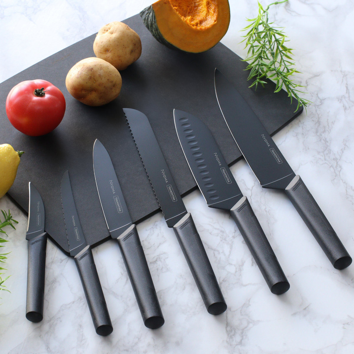 楽天市場】包丁 6点セット ニグマ ブラック トラモンティーナ