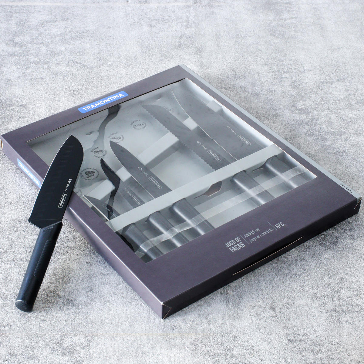 楽天市場】包丁 6点セット ニグマ ブラック トラモンティーナ