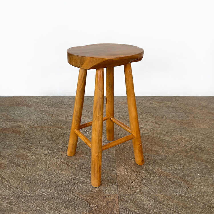 楽天市場】天然木 ハイスツール スツール 木製 ラウンドスツール
