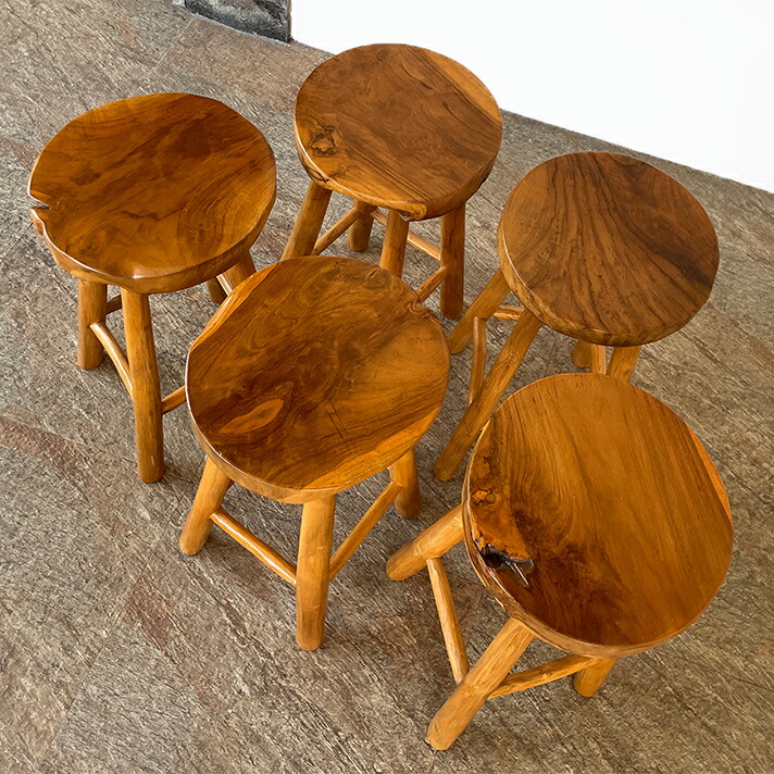 楽天市場】天然木 ハイスツール スツール 木製 ラウンドスツール