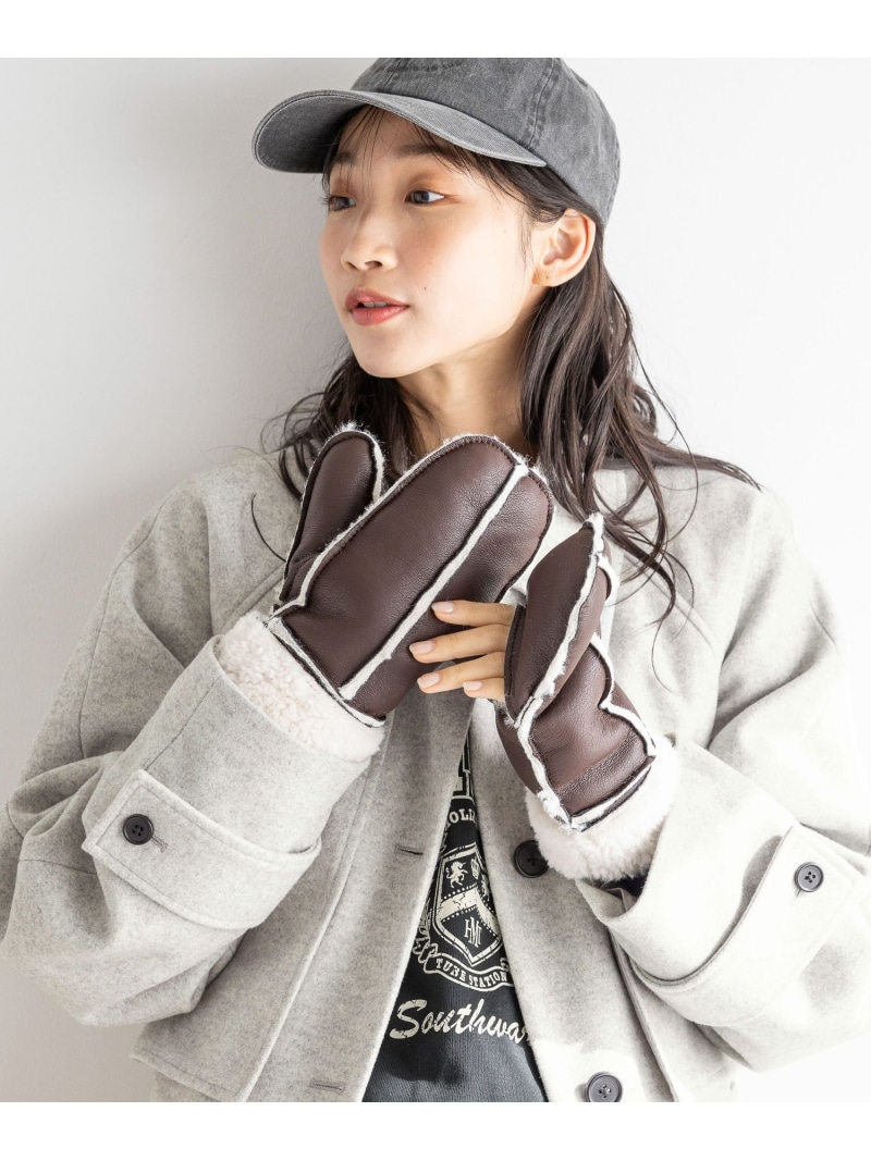 半額以下 Restelli（リステリ）ミトン手袋ムートンタイプ 白 サイズ8.5