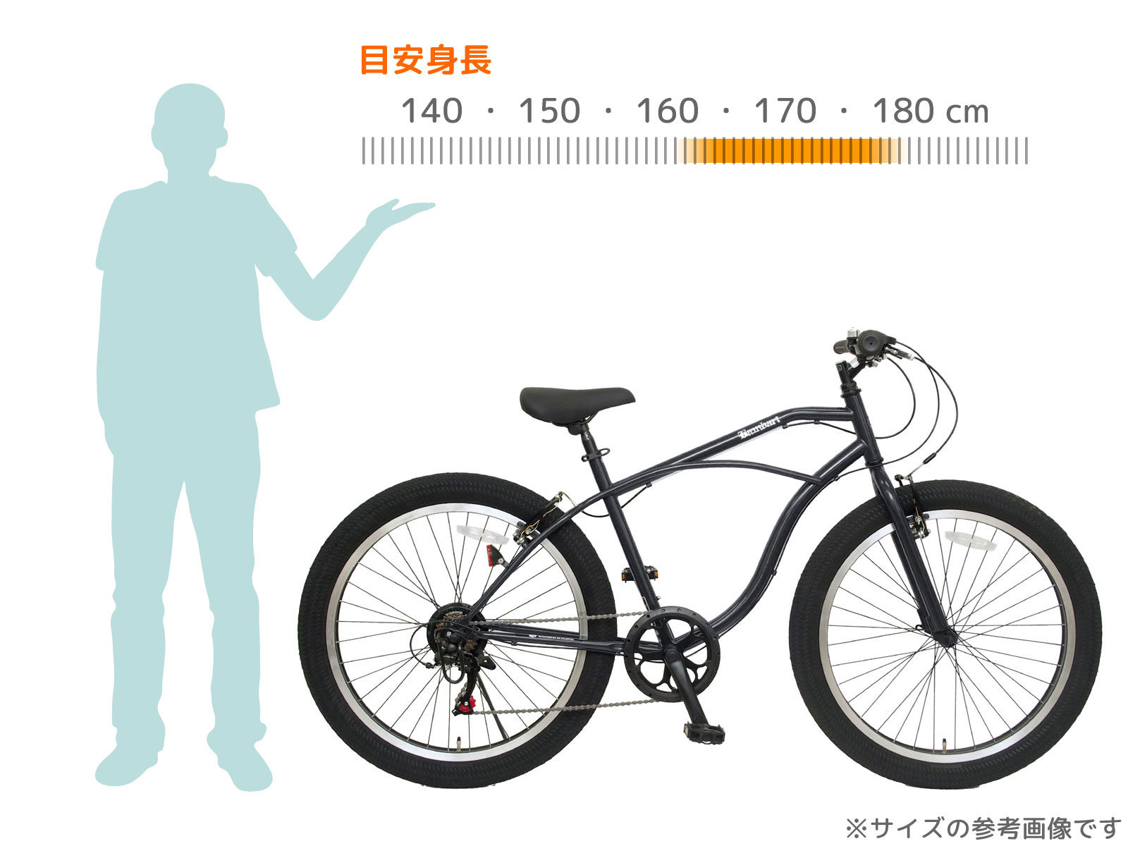 楽天市場】【CHALINX】 ビーチクルーザー 26インチ ファットバイク