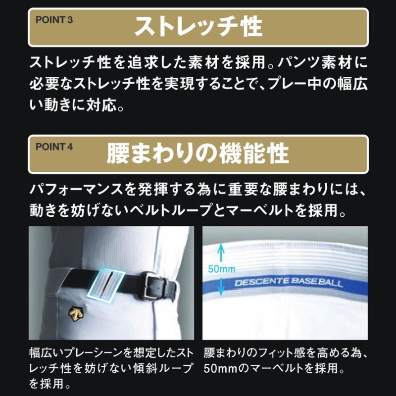 楽天市場】【サイズ交換送料無料】ライン加工パンツ デサント 野球