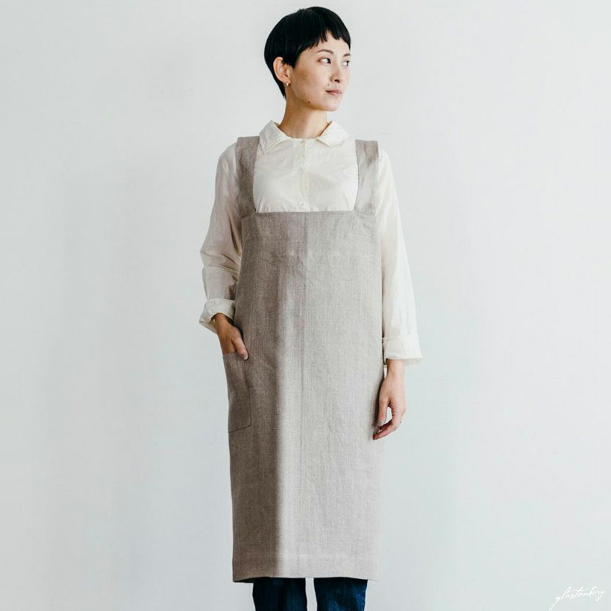 楽天市場】フォグリネンワーク リネン スクエアクロスエプロン