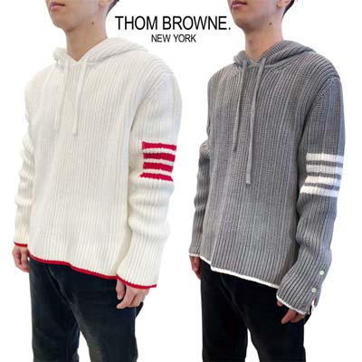 楽天市場】THOM BROWNE トムブラウン ニットパーカー メンズ セーター