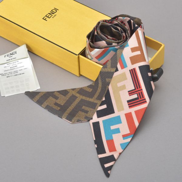FENDI フェンディ ズッカ柄 FFロゴ ラッピー ブラウン マルチカラー