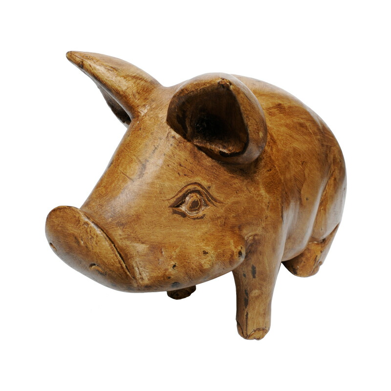 楽天市場】ウッドカービング ピッグ (L)【 豚 ぶた ブタ PIG 木彫り