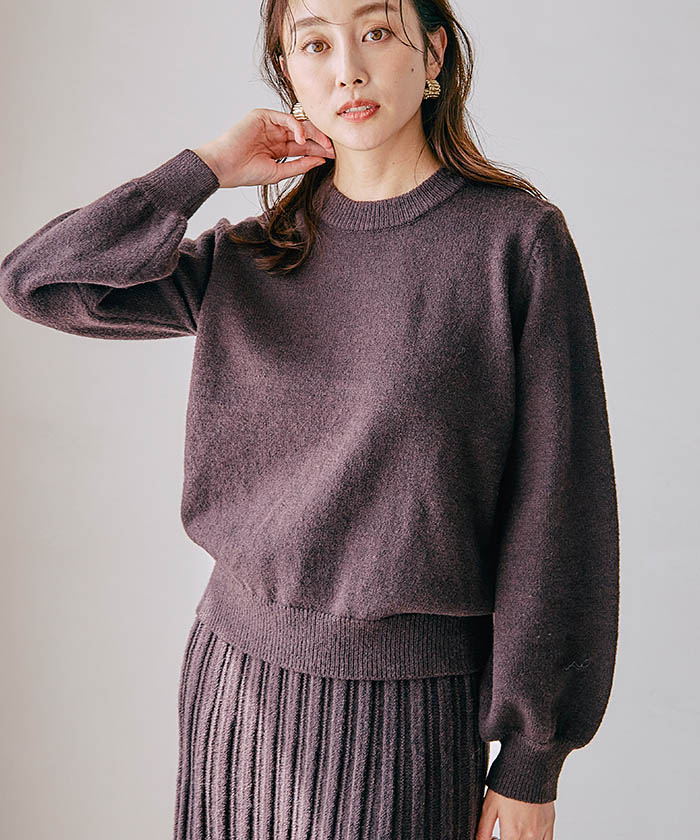 防風 長袖 フーディ ニット スカート セットアップ サイズM 秋冬 蓄熱