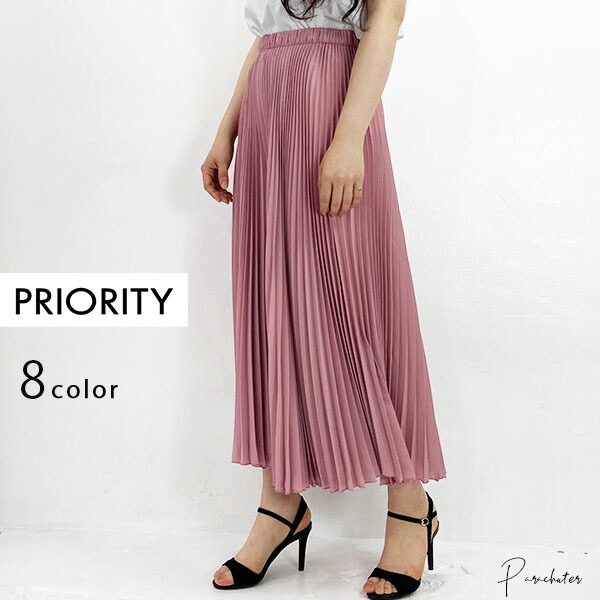 楽天市場】PRIORITY プライオリティ シフォンプリーツガウチョ