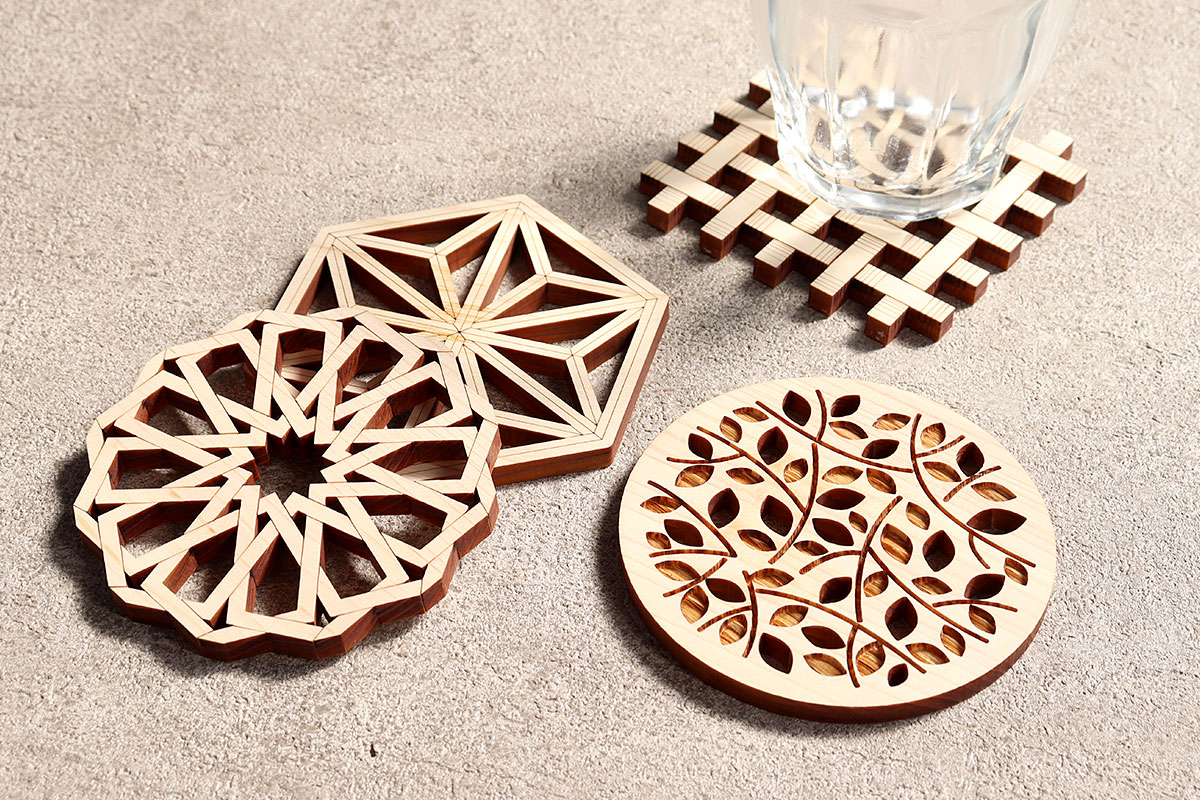 楽天市場】コースター 木製 ウッドコースター 天然木使用 全6種 日本製