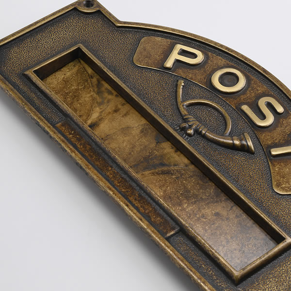 楽天市場】 真鍮 ポスト 口 AN 古色 アンティーク イタリア製 門柱