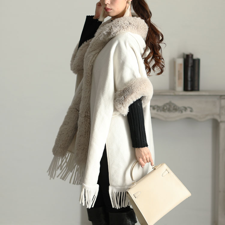 あ*り様 SoV ダブルスタンダードファーポンチョコート Sov. ダブル