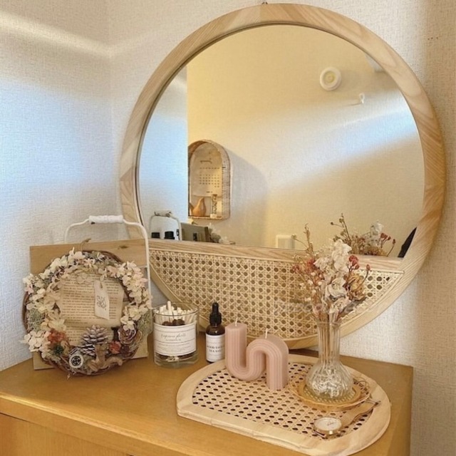 楽天市場】【送料無料】壁掛けミラー ウォールミラー ラタン ミラー 鏡