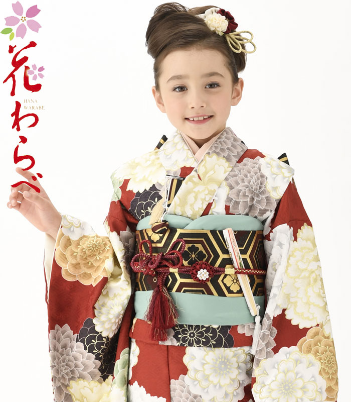 7歳 女の子 着物 七五三 袴 7-074 7歳 女の子 着物 七五三 袴 7-074