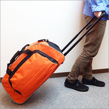 三輪車 オレンジ バックハンドル付き 安全操作 収納バッグ付き 撥水