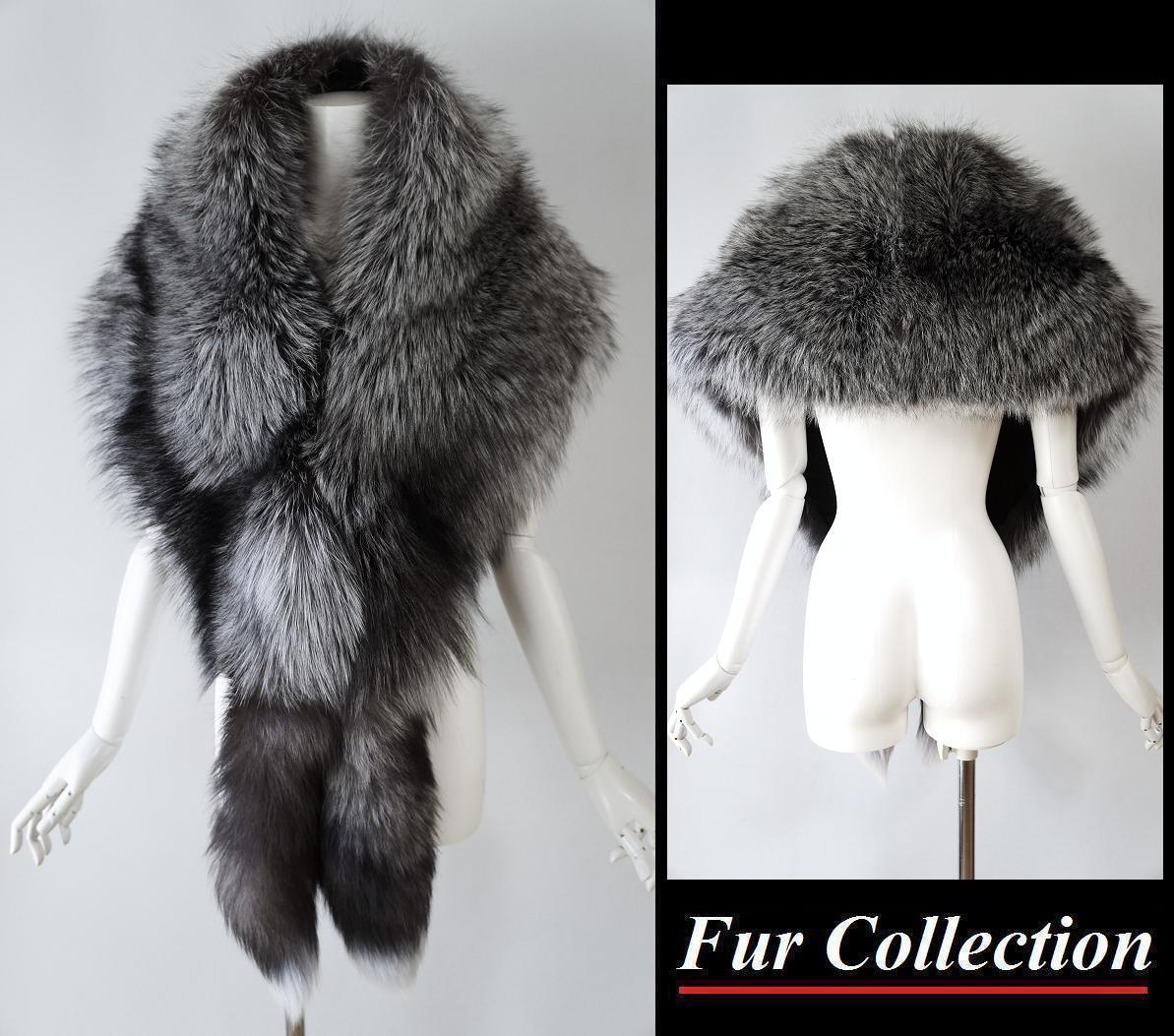 楽天市場】シルバーフォックスファーショール/毛皮ストール/ポンチョ